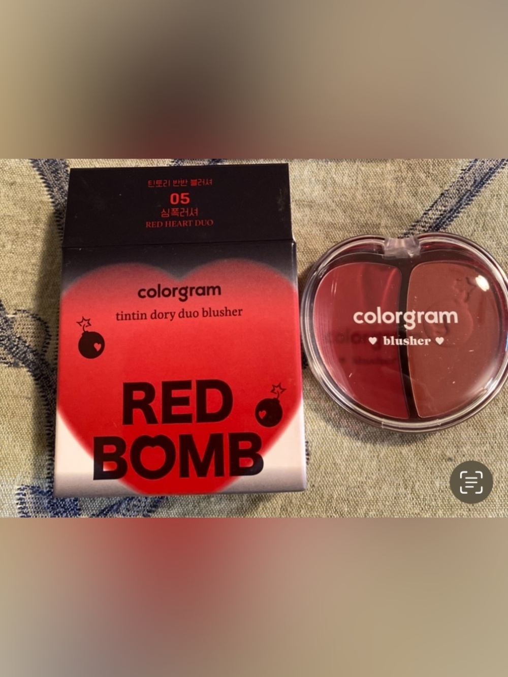 Colorgram Tintin Dory Duo Blusher 05 Red Heart Duo Red Bomb K-Beauty New